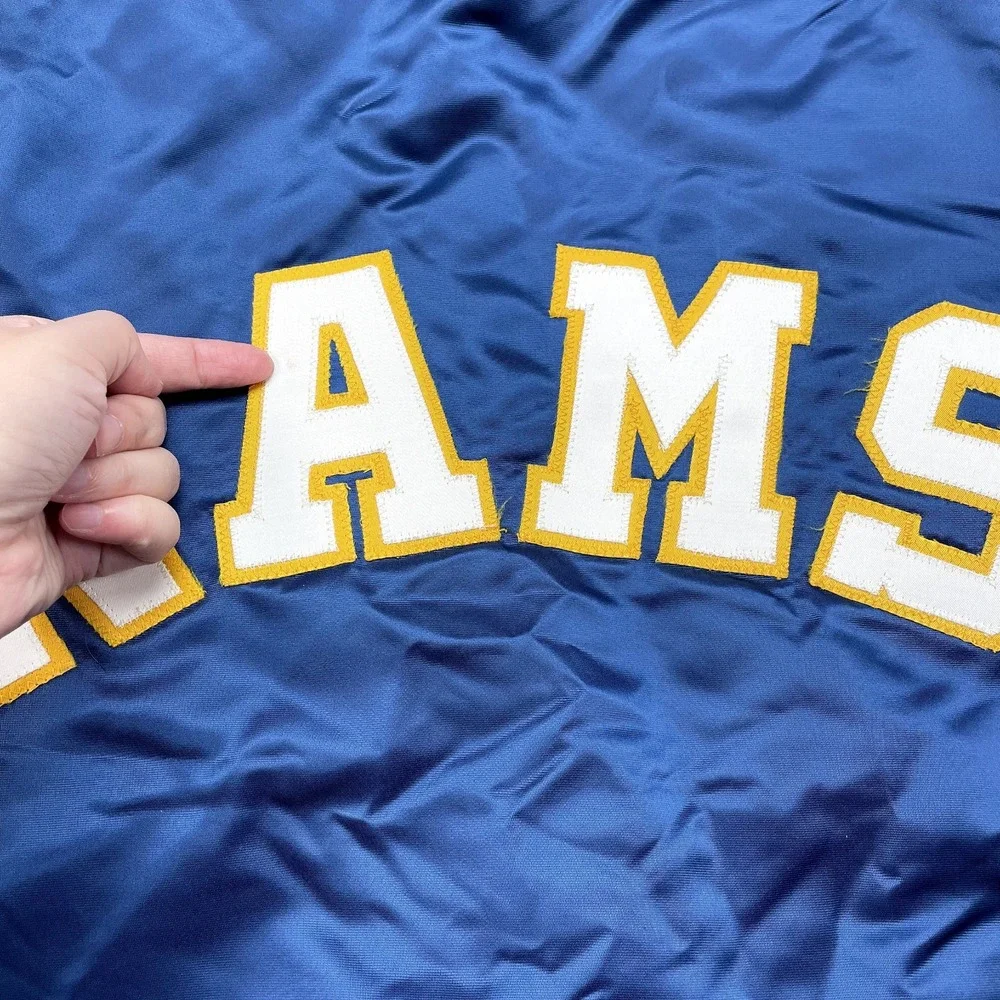 VTG Mens LA Rams Stahl-Urban Medium NFL BLUE Snap Jacket‎